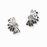 103058, HALF FLOWER METAL STUD EARRING