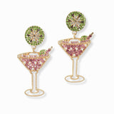103071, MARGARITA COCKTAIL CRYSTAL RHINESTONE DANGLE EARRING