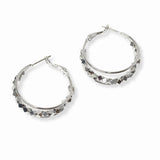 103082, DAINTY GEOMETRIC ACCENT LAYERED ROUND HOOP EARRING