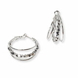 103082, DAINTY GEOMETRIC ACCENT LAYERED ROUND HOOP EARRING