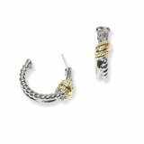 103086, 14K GOLD PLATED, DESIGNER INSPIRED HOOP EARRING