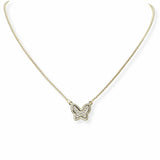 103094, 14K GOLD PLATED, BUTTERFLY CUBIC ZIRCONIA DESIGNER INSPIRED NECKLACE