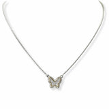 103094, 14K GOLD PLATED, BUTTERFLY CUBIC ZIRCONIA DESIGNER INSPIRED NECKLACE