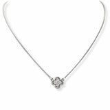 103095, 14K GOLD PLATED, CLOVER CUBIC ZIRCONIA DESIGNER INSPIRED NECKLACE