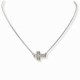 103096, 14K GOLD PLATED, CROSS CUBIC ZIRCONIA DESIGNER INSPIRED NECKLACE