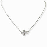 103096, 14K GOLD PLATED, CROSS CUBIC ZIRCONIA DESIGNER INSPIRED NECKLACE