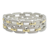 107473, 14K GOLD PLATED DOULBE LINE LINKED DESINGER INSPIRED BRACELET