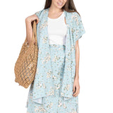 103108, FLORAL PRINTED SHAWL TOP