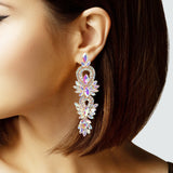103111, CRYSTAL RHINESTONE DANGLE EARRING