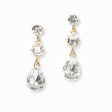 103113, TEARDROP RHINESTONE DANGLE EARRING
