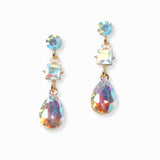 103113, TEARDROP RHINESTONE DANGLE EARRING