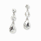 103113, TEARDROP RHINESTONE DANGLE EARRING