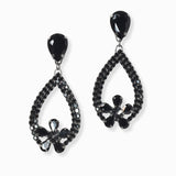 103114, FLOWER ACCENT CRYSTAL RHINESTONE DANGLE EARRING