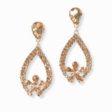 103114, FLOWER ACCENT CRYSTAL RHINESTONE DANGLE EARRING