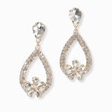 103114, FLOWER ACCENT CRYSTAL RHINESTONE DANGLE EARRING