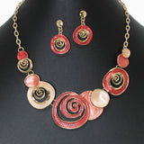 103118, SWIRL ACCENT ENAMEL NECKLACE