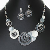103118, SWIRL ACCENT ENAMEL NECKLACE