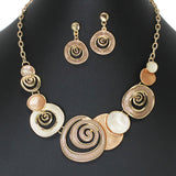 103118, SWIRL ACCENT ENAMEL NECKLACE