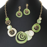 103118, SWIRL ACCENT ENAMEL NECKLACE