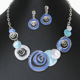 103118, SWIRL ACCENT ENAMEL NECKLACE