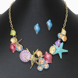 103119, SEA LIFE ENAMEL NECKLACE