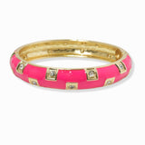 103132, RHINESTONE ACCENT ENAMEL HINGED BRACELET