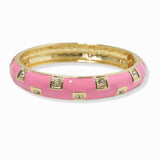 103132, RHINESTONE ACCENT ENAMEL HINGED BRACELET