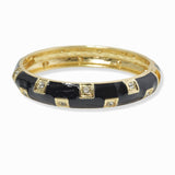 103132, RHINESTONE ACCENT ENAMEL HINGED BRACELET