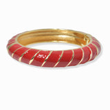 103134, STRIPE ACCENT ENAMEL HINGED BRACELET