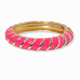 103134, STRIPE ACCENT ENAMEL HINGED BRACELET