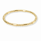 103140, STAINLESS STEEL GEOMETRIC & BALL TEXTURED BRACELET