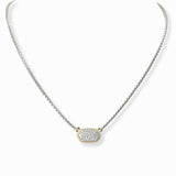 103142, 14K GOLD PLATED, GEOMETRIC MICRO PAVE CUBIC ZIRCONIA NECKLACE
