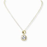 103147, 14K GOLD PLATED, CUBIC ZIRCONIA DESIGNER INSPIRED NECKLACE