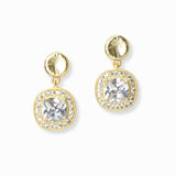 103148, 14K GOLD PLATED, CUBIC ZIRCONIA DESIGNER INSPIRED EARRING