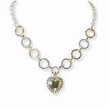 103154, 14K GOLD PLATED, HEART DESIGNER INSPIRED NECKLACE