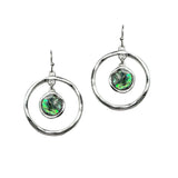 103175, ROUND ABALONE ACCENT DANGLE EARRING