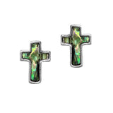 103178, CROSS ABALONE STUD EARRING
