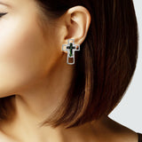 103179, CROSS ABALONE ACCENT STUD EARRING