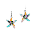 103184, STARFISH ABSTRACT GLASS DANGLE EARRING