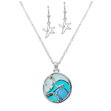103188, CUTOUT STARFISH ABSTRACT GLASS PENDANT NECKLACE