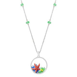 103196, STARFISH ENAMEL ROUND SHAPE PENDANT NECKLACE
