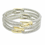 107642, 14K GOLD PLATED DOUBLE STACK BUCKLE DESIGNER INSPIRED BRACELET