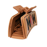 103201, "MOM" FOOTBALL LEATHER RECTANGULAR GRANDER HAIR CLAW