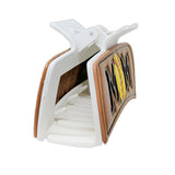 103201, "MOM" SOFTBALL LEATHER RECTANGULAR GRANDER HAIR CLAW