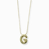 103205, 3D BUBBLE LETTER INITIAL PENDANT NECKLACE