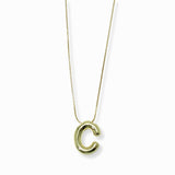 103205, 3D BUBBLE LETTER INITIAL PENDANT NECKLACE