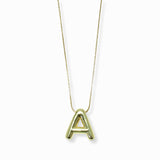 103205, 3D BUBBLE LETTER INITIAL PENDANT NECKLACE