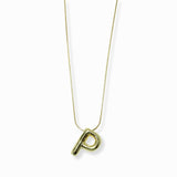 103205, 3D BUBBLE LETTER INITIAL PENDANT NECKLACE