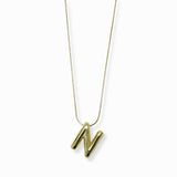 103205, 3D BUBBLE LETTER INITIAL PENDANT NECKLACE