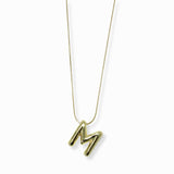 103205, 3D BUBBLE LETTER INITIAL PENDANT NECKLACE